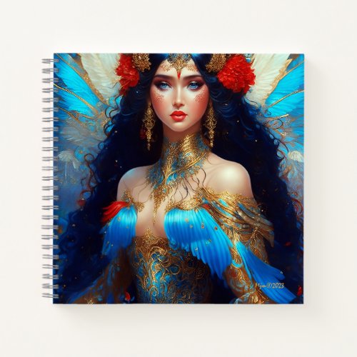 Fantasy Blue Water Fairy Mermaid Notebook