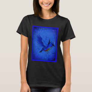 Fantasy Bluebird On Blue Nature Art T-Shirt
