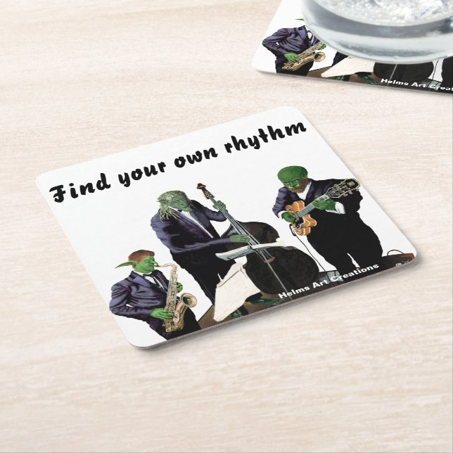 Fantasy Blues Musicians Music Art Paper Coasters (Angled)