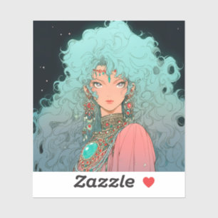 Fantasy Bohemian Aesthetic Anime Girl Sticker