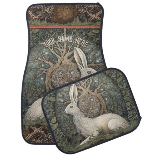 Fantasy Boho Hare Magical Nature Inspired Car Floor Mat