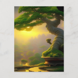 Fantasy Bonsai Tree Digital Art Postcard