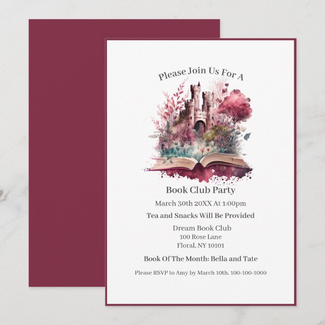 Fantasy Book Lover, Book Club Invitation (Front/Back)
