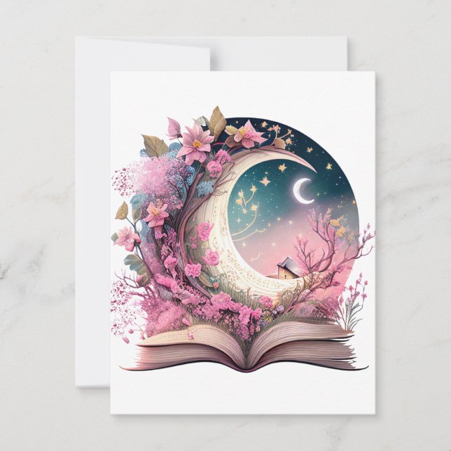 Fantasy Book Lover Design Note Card (Front)