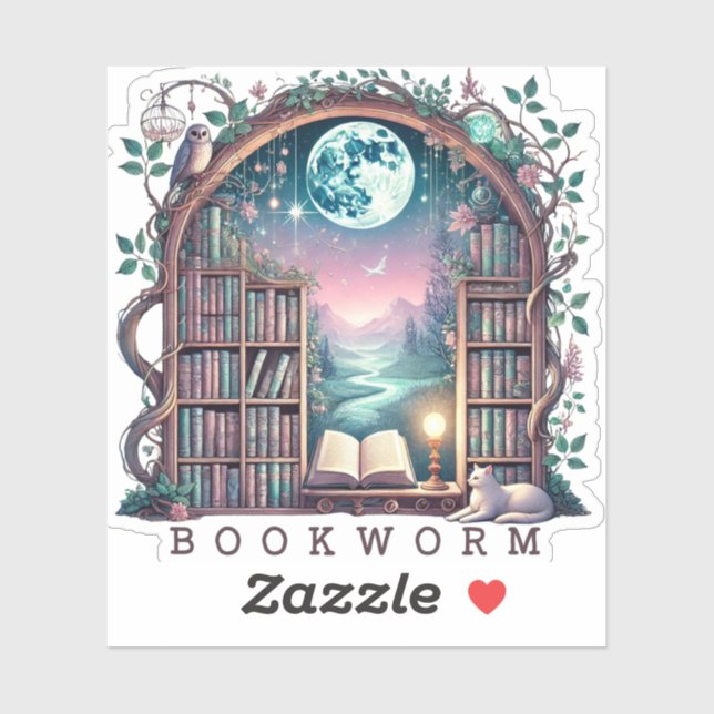 Fantasy Bookworm Sticker (Sheet)