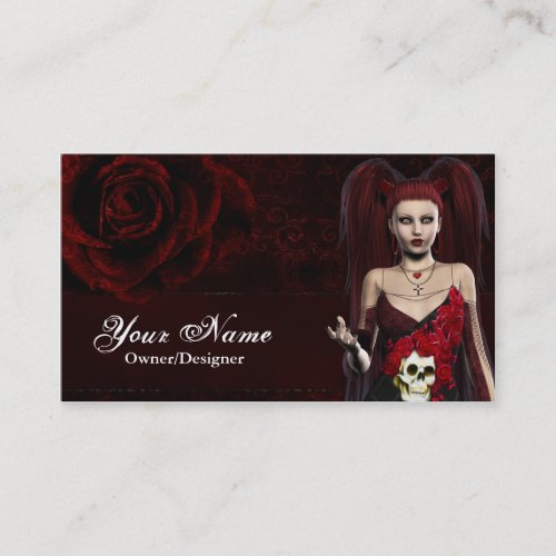Fantasy Business Cards _ Dark Gothic Woman 2