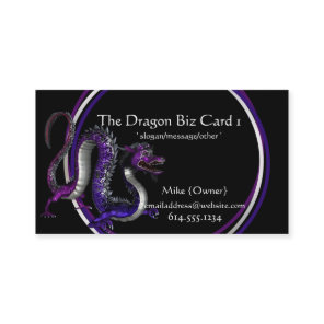 Fantasy Business Cards :: Purple & Blue Dragon