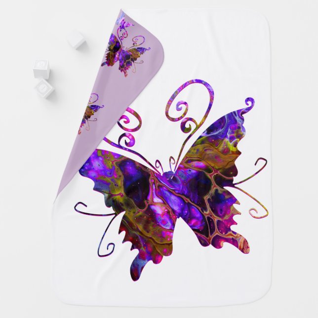 Fantasy Butterflies Baby Blanket (In Situ)