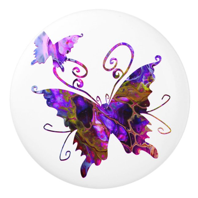 Fantasy Butterflies Ceramic Knob (Front)