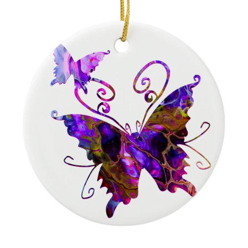 Fantasy Butterflies Ceramic Ornament