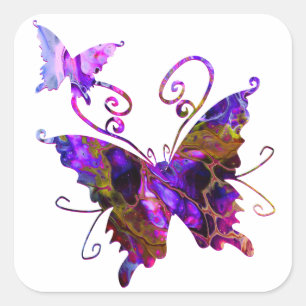 Fantasy Butterflies Square Sticker