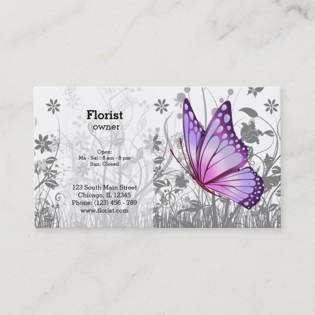 Fantasy Butterfly * choose background color Business Card (Front)