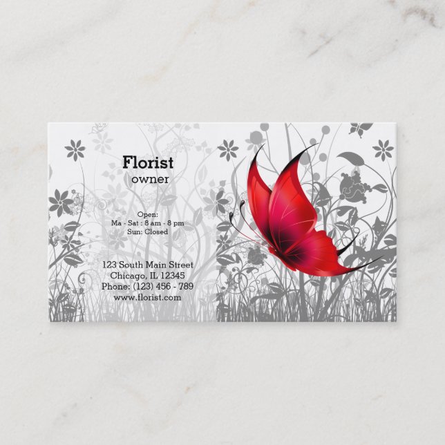 Fantasy Butterfly * choose background color Business Card (Front)