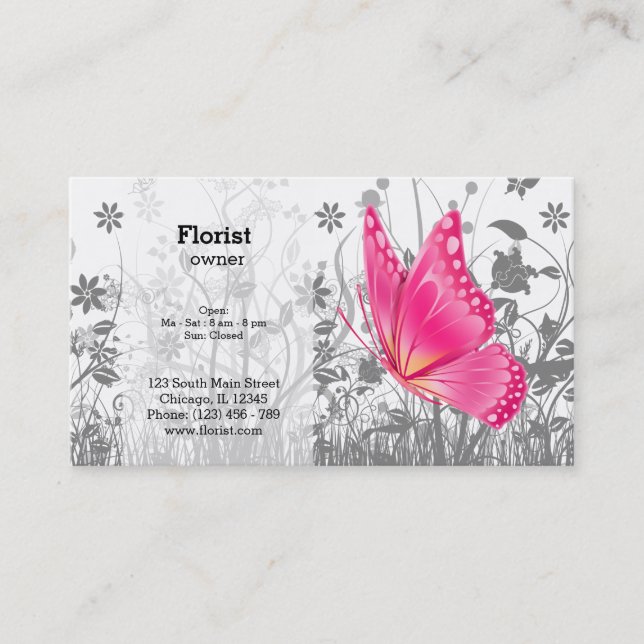 Fantasy Butterfly * choose background color Business Card (Front)