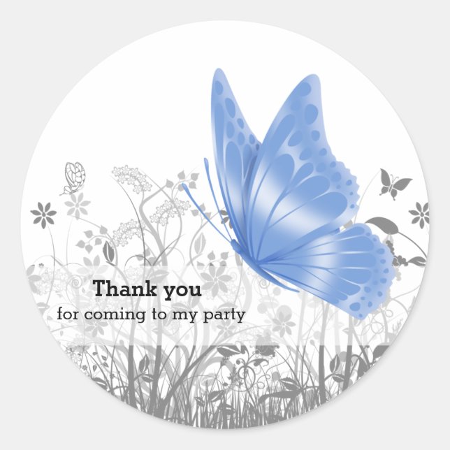 Fantasy Butterfly * choose background color Classic Round Sticker (Front)