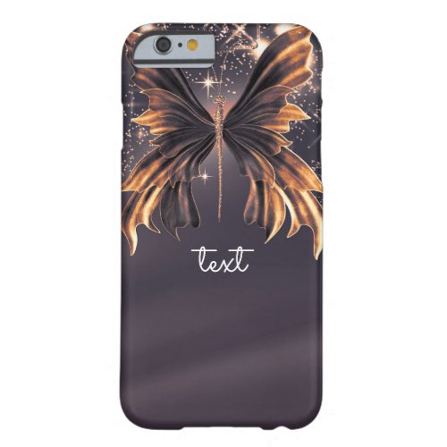 Fantasy Butterfly Gold Sparkle Barely There iPhone 6 Case
