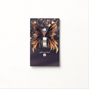 Fantasy Butterfly Gold Sparkle Light Switch Cover