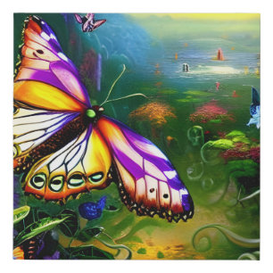 Fantasy Butterfly Journey Faux Canvas Print