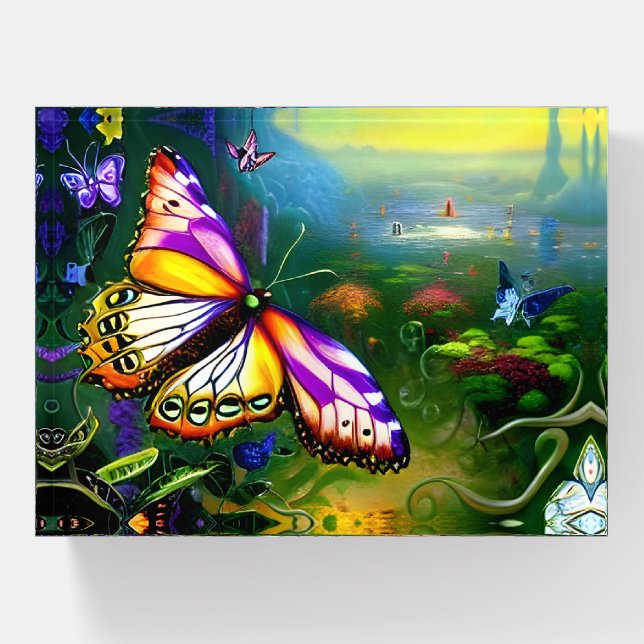 Fantasy Butterfly Journey  Paperweight (Front)