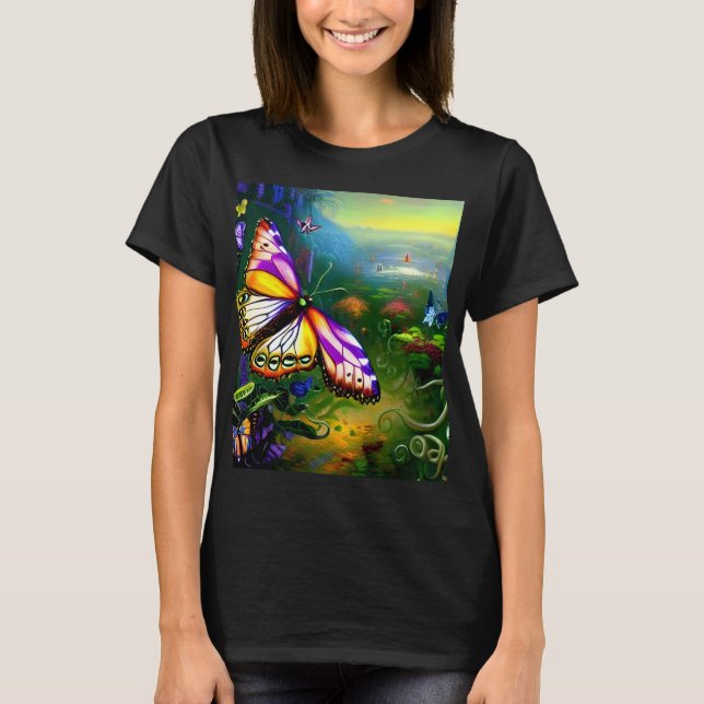 Fantasy Butterfly Journey   T-Shirt (Front)