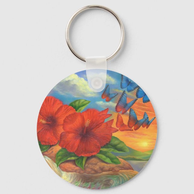 Fantasy Butterfly Landscape Painting - Multi Keychain (Front)