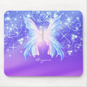 Fantasy Butterfly Pink & Purple Sparkle Mouse Pad