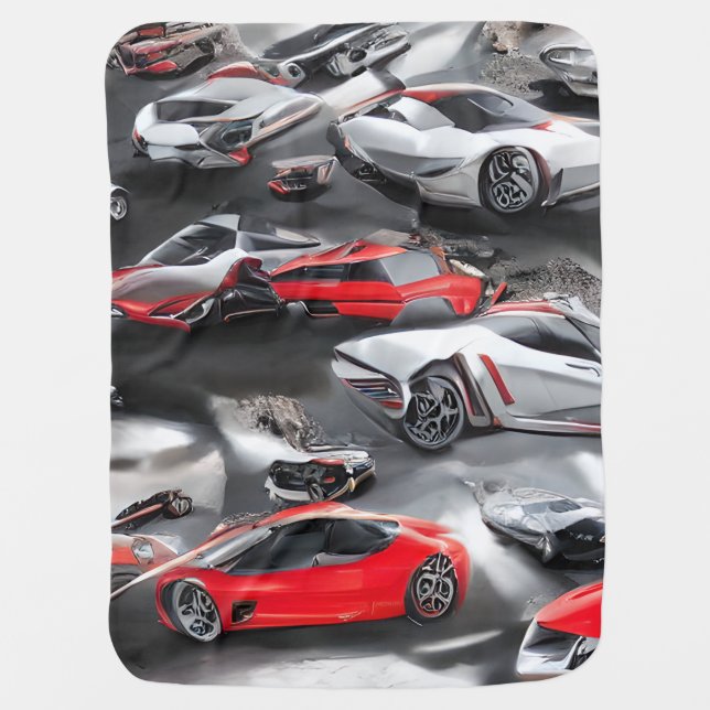 Fantasy Car Enthusiast's Dream Design Baby Blanket (Front)