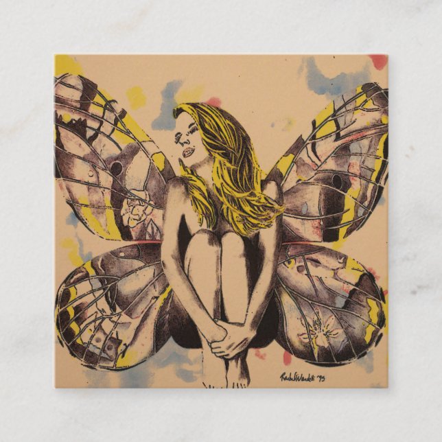 fantasy card, butterfly lady card, butterfly woman referral card (Front)