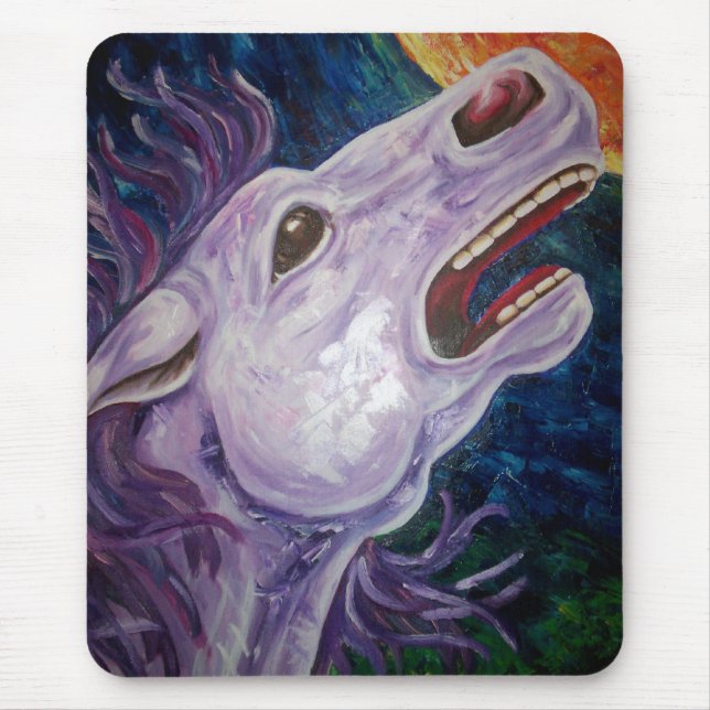 Fantasy Carousel Horse and Moon Art Mouse Pad (Front)