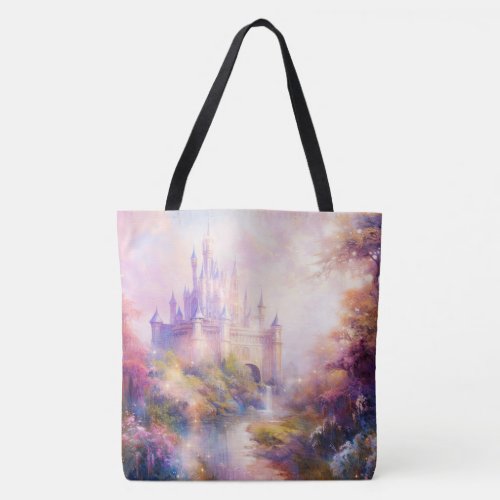 Fantasy Castle and Autumn Fall Scenery Tote Bag
