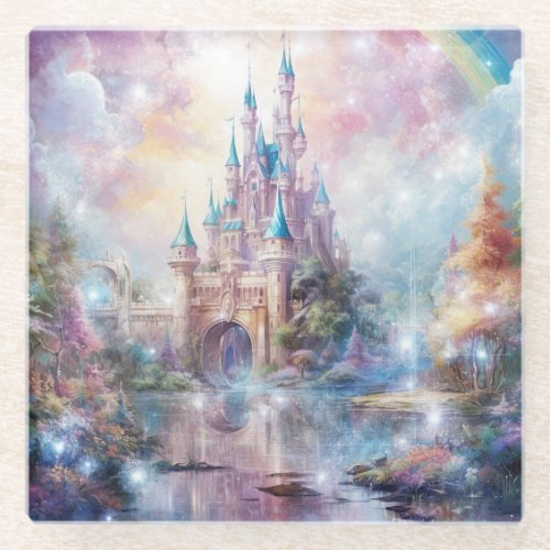 Fantasy Castle and Scenery Glass Coaster