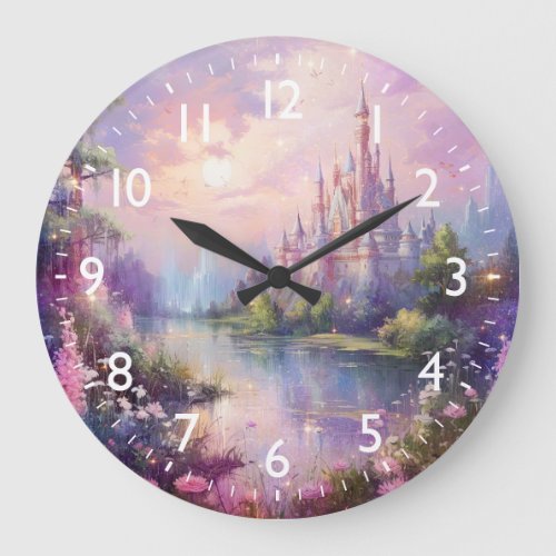 Fantasy Castle and Scenery Large Clock