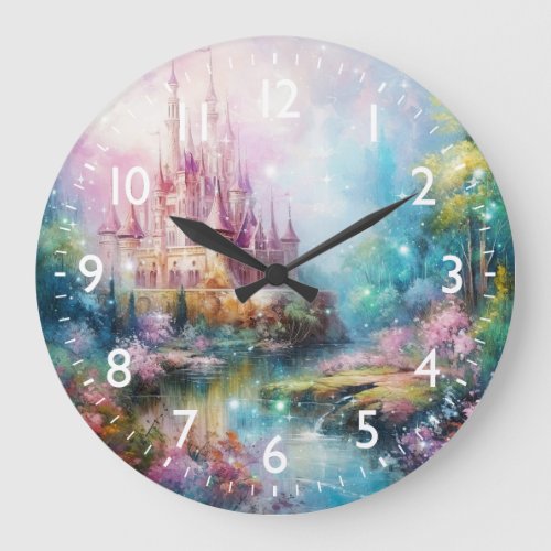 Fantasy Castle and Scenery Large Clock