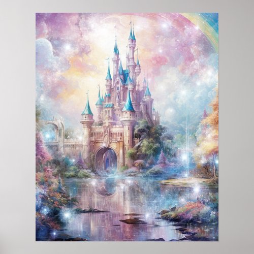Fantasy Castle and Scenery Poster
