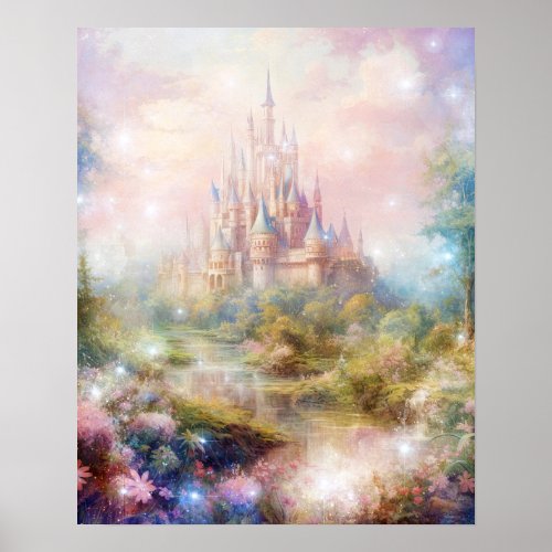 Fantasy Castle and Scenery Poster