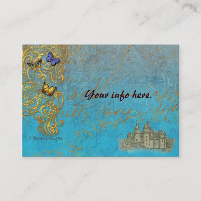 Fantasy Castle Business Cards/ Table Cards (Front)