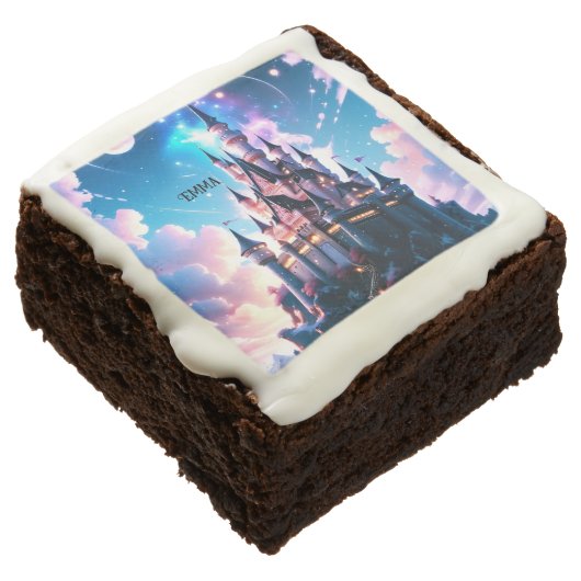 Fantasy Castle Custom Name Brownie (Angled)