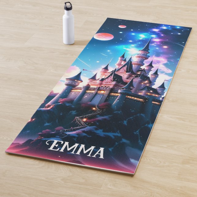 Fantasy Castle Custom Name Double Sided Yoga Mat (In Situ)