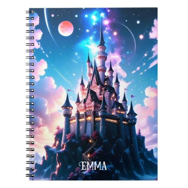 Fantasy Castle Custom Name Notebook (Front)