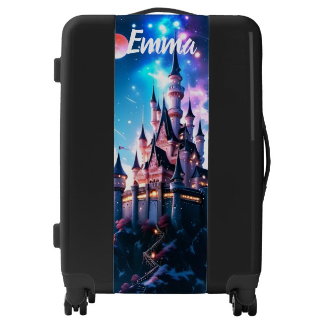 Fantasy Castle Custom Name Script Text Luggage (Front)