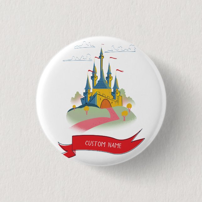 Fantasy Castle Custom Text Button (Front)