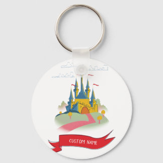 Fantasy Castle Custom Text Keychain