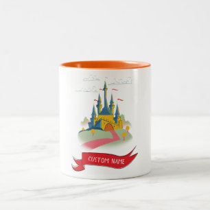 Fantasy Castle Custom Text Two-Tone Coffee Mug