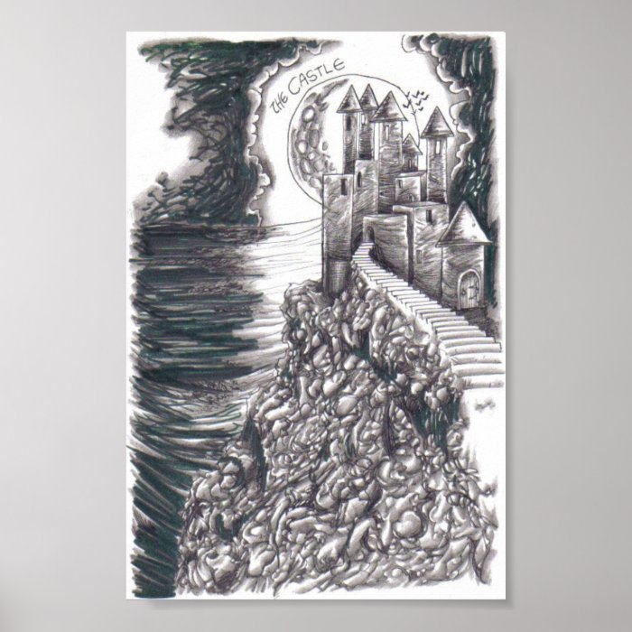 Fantasy Castle Drawing Poster Print