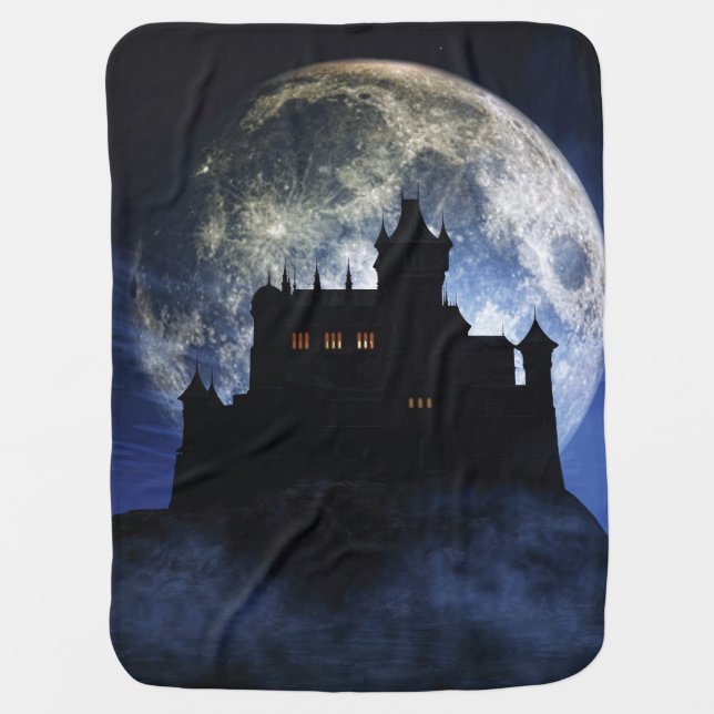 Fantasy castle during night baby blanket (Front)