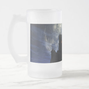 Fantasy castle during night frosted glass beer mug