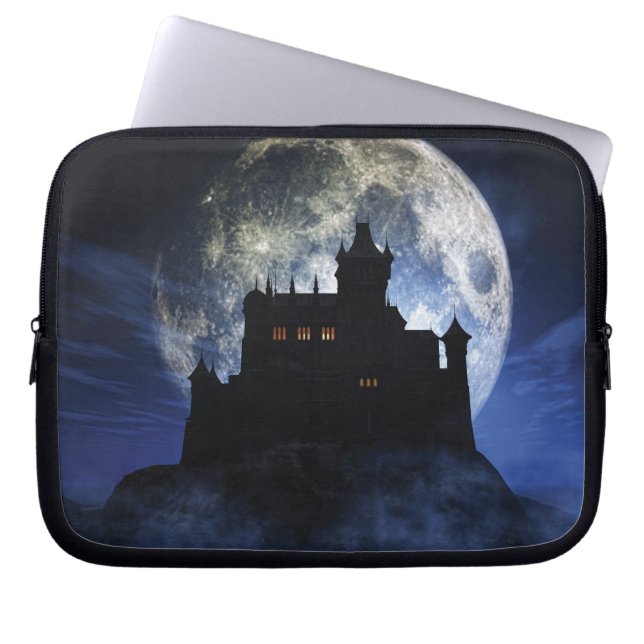 Fantasy castle during night laptop sleeve (Front)
