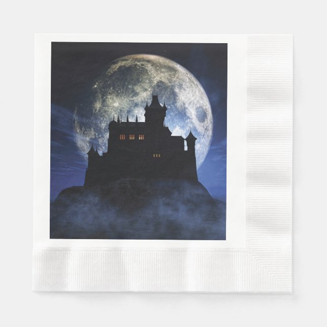 Fantasy castle during night napkins (Front)