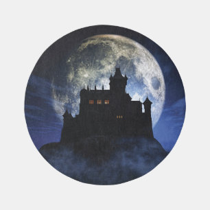 Fantasy castle during night outdoor rug
