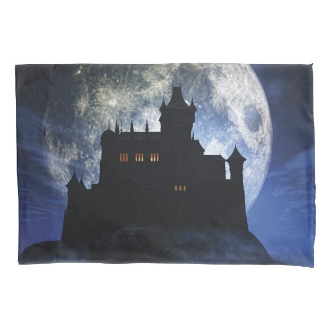 Fantasy castle during night pillow case (Front)